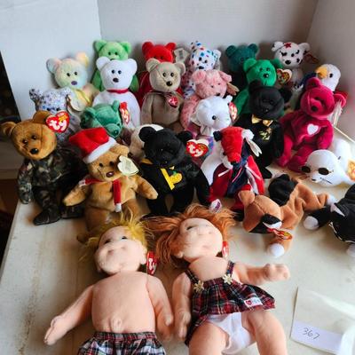Lot of ty beanie babies+other beanies. Mixed lot of beanie babies.