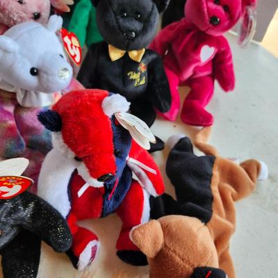 Lot of ty beanie babies+other beanies. Mixed lot of beanie babies.