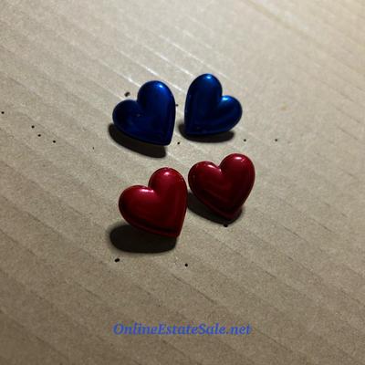 SET OF 2 HEART EARRINGS