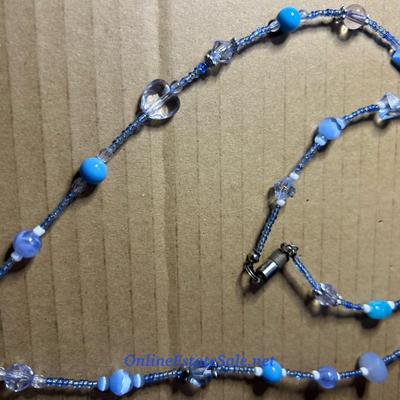 BLUE BEADED NECKLACE