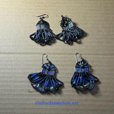 2 PAIRS OF BEADED EARRINGS