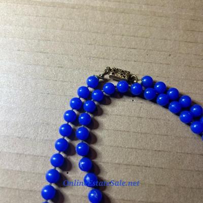 BLUE BEADED NECKLACE