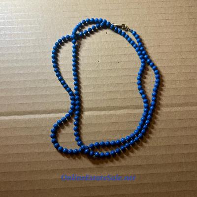 BLUE BEADED NECKLACE