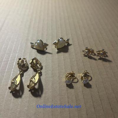 SET OF 4 CLIP ON EARRINGS