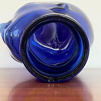 11” Vtg. Cobalt Blue Glass Mannequin Head