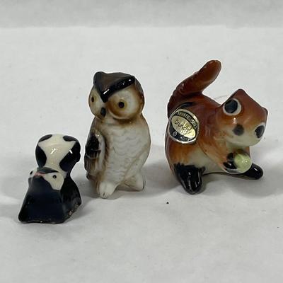 Miniature animals Skunk, Owl, Chipmunk Figurines Kevin Exclusives