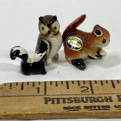Miniature animals Skunk, Owl, Chipmunk Figurines Kevin Exclusives
