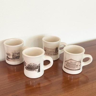 COMMUNITY COFFEE ~ Set Of Four (4) Vtg. Collectible Stoneware Mugs