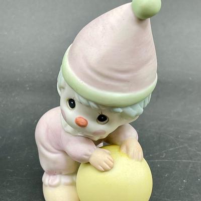 Precious Moments Clown with yellow ball Enesco bisque china figurine