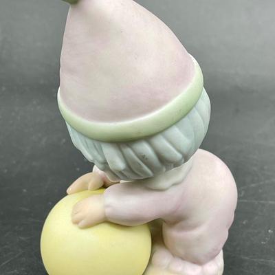 Precious Moments Clown with yellow ball Enesco bisque china figurine
