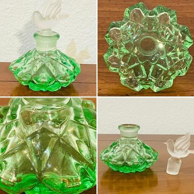 Pair (2) ~ Vtg. Crystal Perfume Bottles