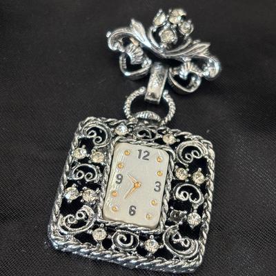Watch Pendant or pin /Silver/Art Deco