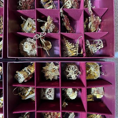 DanBerry Mint Gold Christmas ornament collection 7 boxes