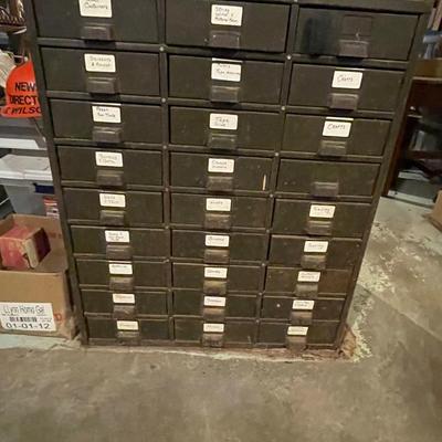Industrial Green 27 Drawer Cabinet