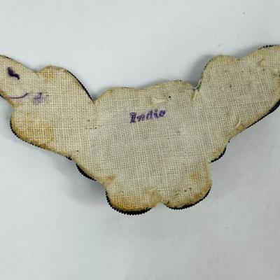 Vintage Wing-shaped Beaded Patch Indio with White Beads
