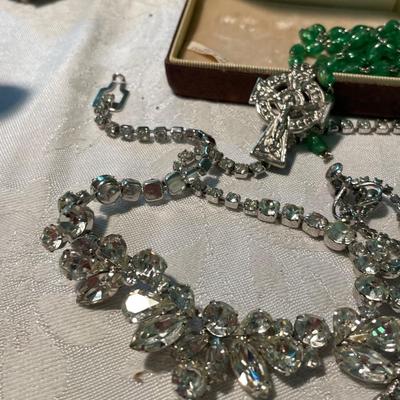 Rhinestone, Coral & Jade Jewelry