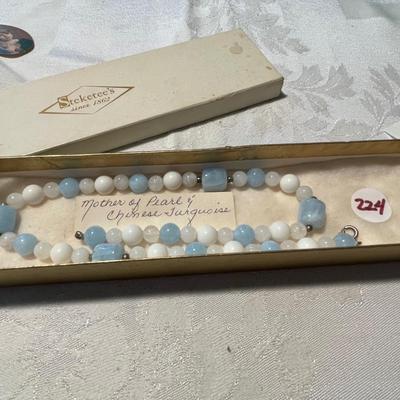 Mother of Pearl & Chinese Turquoise Necklace