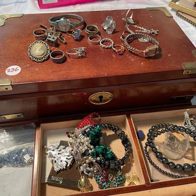 Sterling Rings, Settings. Watches, Costume & Box