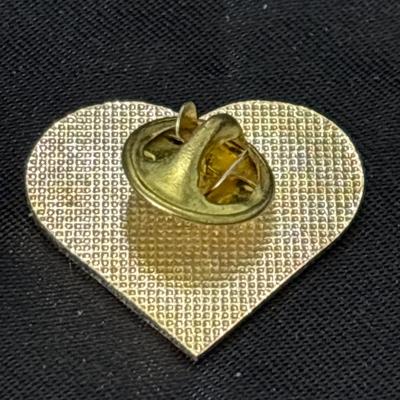 Gold tone USA heart pin