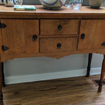 Antique Maple Server / Hunter table Birdseye Maple doors and drawer fronts.