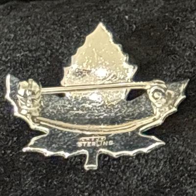 Sterling silver mini leaf pin