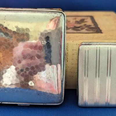 Pair of Vintage German 835 silver cigarette and match case