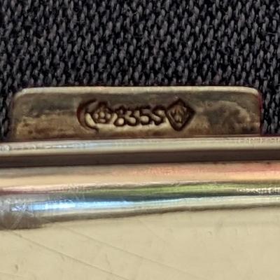 Pair of Vintage German 835 silver cigarette and match case