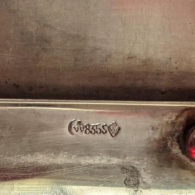 Pair of Vintage German 835 silver cigarette and match case