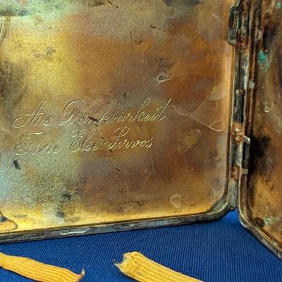 Pair of Vintage German 835 silver cigarette and match case