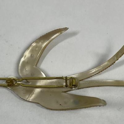 Silver-tone Swallow Bejeweled Hair Clip