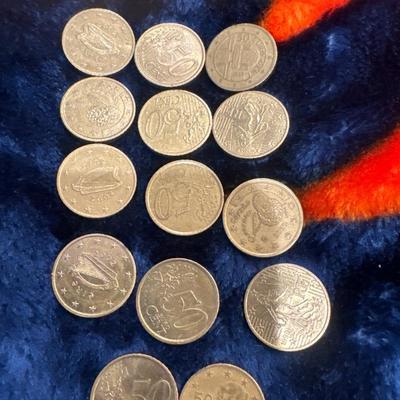 Free combine ship Lot of )14) 50 Cent Greece 2002 Special Coin Currency Circulation KMS