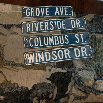 Vintage porcelain street signs