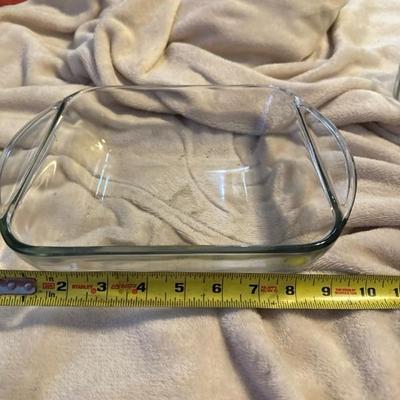 Vintage Pyrex, 2 Quart 222 Clear A-F 8.5 x 8.5 x 2.5 Square Baking / Cake Dish