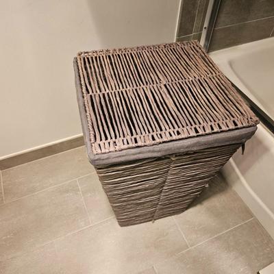 Honey Can Do Coastal Collection Laundry Hamper with Lid, in Cool Grey Color from Bed Bath and Beyond