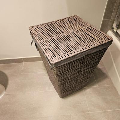 Honey Can Do Coastal Collection Laundry Hamper with Lid, in Cool Grey Color from Bed Bath and Beyond