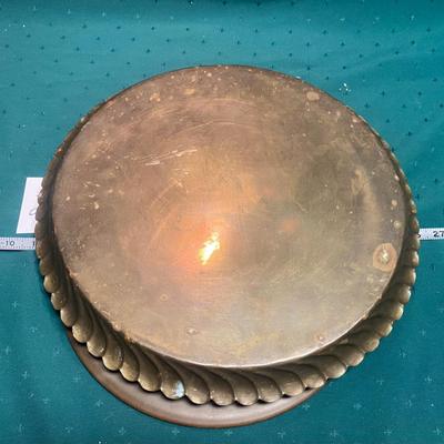 Vintage Wooden Bowl and Metal Tray