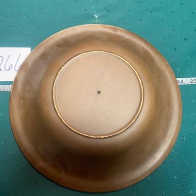 Vintage Wooden Bowl and Metal Tray