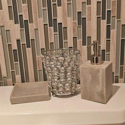 Crystal and Stone Bathroom Decor