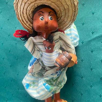 Vintage Mexican Folk Art Marionette Puppet
