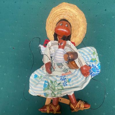 Vintage Mexican Folk Art Marionette Puppet
