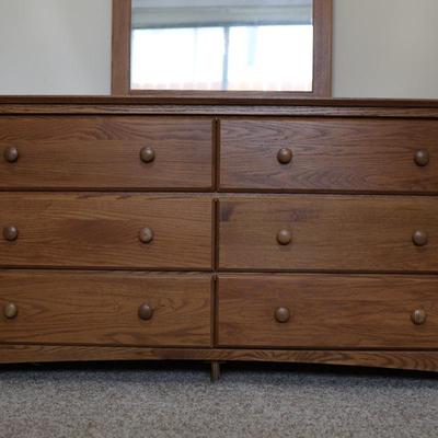 Six Drawer Dresser with Mirror