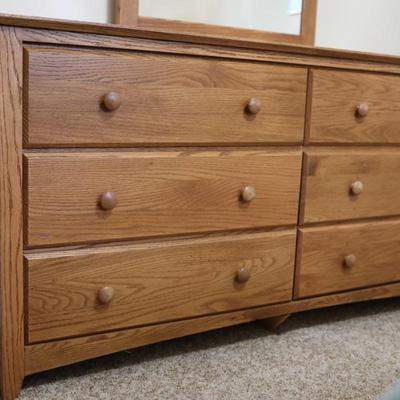 Six Drawer Dresser with Mirror