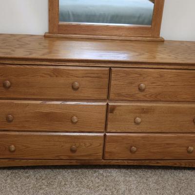 Six Drawer Dresser with Mirror