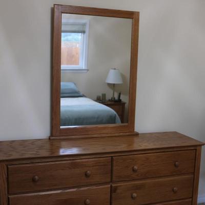 Six Drawer Dresser with Mirror