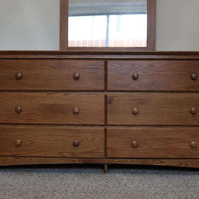 Six Drawer Dresser with Mirror