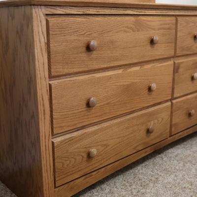 Six Drawer Dresser with Mirror