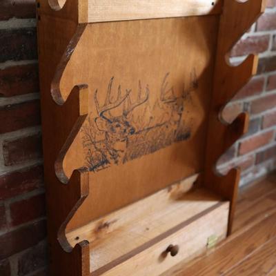 EVANS SPORTS - Solid Wood Four Gun Wall Rifle Rack