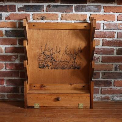 EVANS SPORTS - Solid Wood Four Gun Wall Rifle Rack