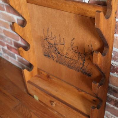 EVANS SPORTS - Solid Wood Four Gun Wall Rifle Rack