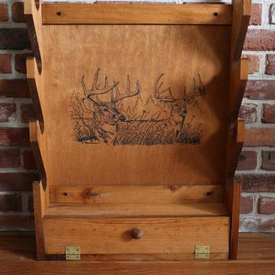EVANS SPORTS - Solid Wood Four Gun Wall Rifle Rack